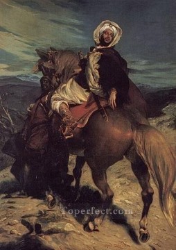 horse cats Painting - Arabic rider on horseback middle east